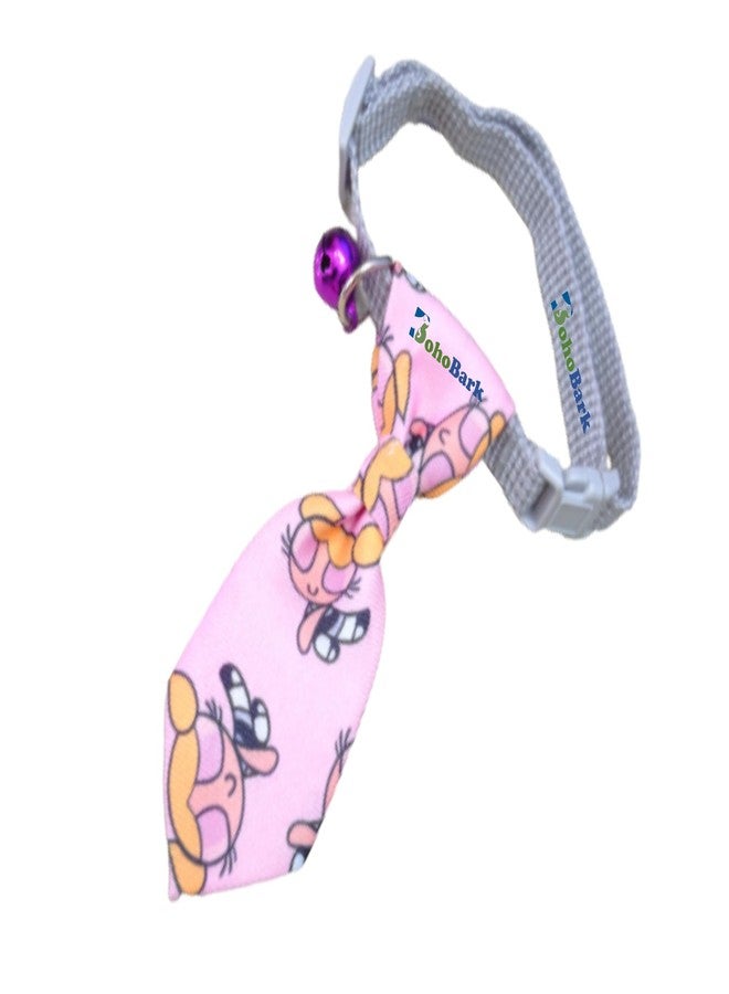 BohoBark Printing Dog Cat Pet Bow Tie Dog Collar Adjustable Neck Strap Pet Bow Tie Puppy Toy Grooming Necktie Neckerchief (Pack of 1) Pink - Image 2